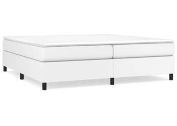 Łóżko kontynentalne z materacem białe ekoskóra 200x200 cm WM-3144627
