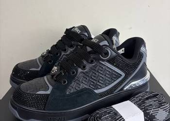 Buty/Sneakersy Versace Biggie Basket Embellished Leather Sneakers
