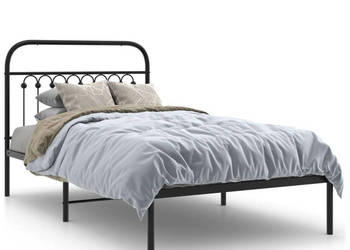 Łóżko Metalowe Czarne Rama Łóżka Ze Stelażem 100x200 cm WM-376595