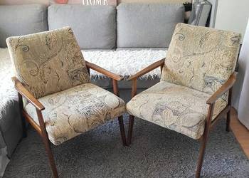 Retro FOTELE ŚNIEŻNIK PRL lisek Hanna Lis stare vintage chierowski