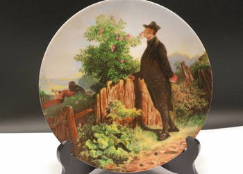 Porcelanowy Talerz Kolekcjonerski BAVARIA – Carl Spitzweg „Zapach Róży”