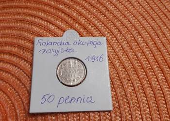 moneta srebrna Finlandii okres okupacji rosyjskiej z 1916r