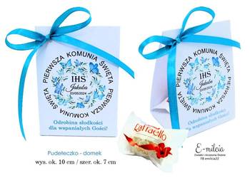 PODZIĘKOWANIE DLA GOŚCI. Domek z Raffaello. Komunia, CHRZEST, FB Emilcia22