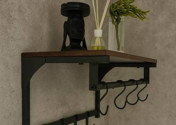 Wieszak ścienny z półką półka do powieszenia dom dekoracja loft