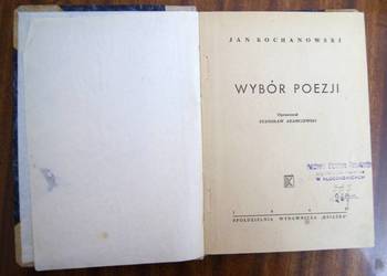 Jan Kochanowski - Wybór poezji - 1946