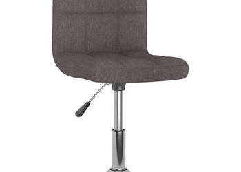 Stołek barowy obrotowy kolor taupe tapicerowany tkaniną WM-334208