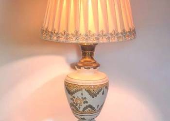 wysoka porcelanowa lampa stołowa ręcznie malowana