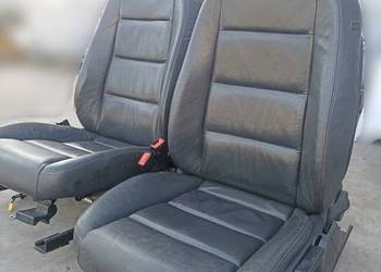 Fotel fotele komplet przednie przód kanapa tył skórzana skóra czarna Audi A