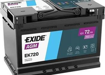 Akumulator 72Ah 760A EN EXIDE AGM START&STOP EK720