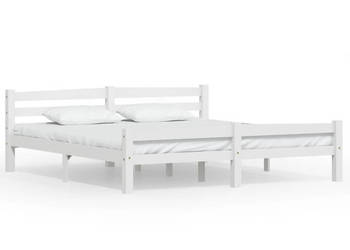 Rama łóżka biała lite drewno sosnowe 180 x 200 cm WM-322073