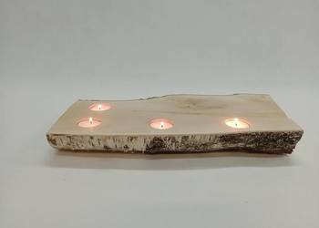 ŚWIECZNIK Z DREWNA BROZOWEGO ŚWIECZNIK TEALIGHT S100 40 CM