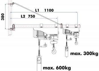 RAMIE OBROTOWE DO WCIĄGAREK HOLZMANN ESZ SA3001100 600 KG 750 MM