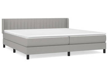 Łóżko kontynentalne z materacem jasnoszare tkanina 200x200 cm WM-3129897