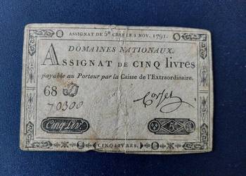 Asygnata z czasów Rewolucji Francuskiej 1791r.
