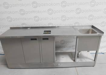 Stół ze zlewem, odbijakiem na kawę i szafką 236x60x98
