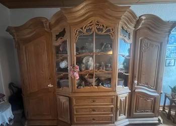 Piękny rzeźbiony kredens dębowy lity dąb biblioteka massiv dąb naturalny