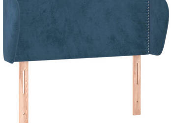 Zagłówek uszak ciemnoniebieski 103x23x78/88 cm aksamitny WM-3117050