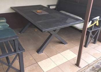 Komplet mebli ogrodowych metalowych ocynk