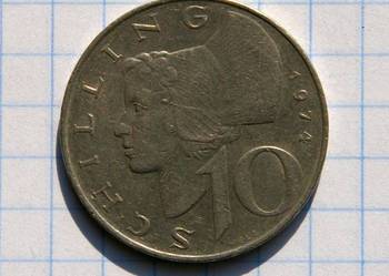 10 SCHILLING ( 10 SZYLINGÓW ) 1974 ROK - AUSTRIA
