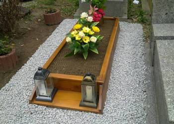 Obsypanie, kamyczkami, grys, grysem, uzupełnienie, Cmentarz Legnica, cennik