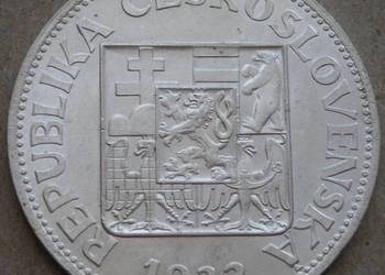 CZECHOSŁOWACJA 10 KORON 1932 - SREBRO - STAN 1/2