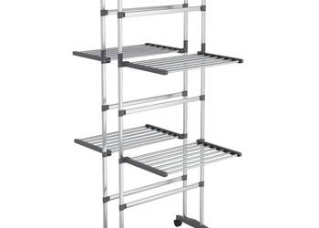 Suszarka na pranie na kółkach 3 poziomy srebrna 60x70x129 cm WM-344376