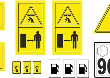 Zestaw naklejek BHP na koparkę