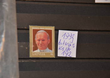 Znaczk. Papież Jan Paweł II Łotwa ** Ks Chrostowski 192
