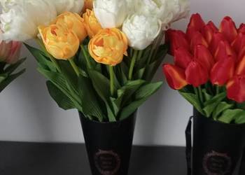 Tulipany sztuczne,tulipany białe,tulipany żółte