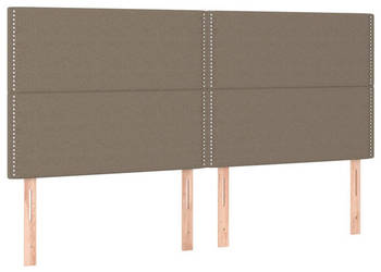 Zagłówek do łóżka z LED taupe 200x5x118/128 cm tkanina WM-3122310