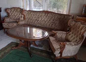 Komplet wypoczynkowy antyk.