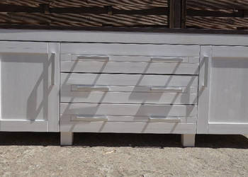 Komoda drewniana kredens biała duża szer.201 cm