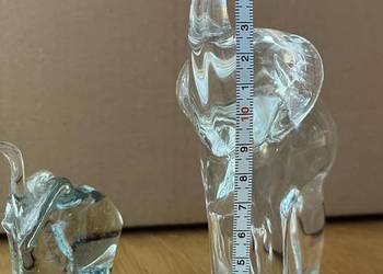 Szklane figurki słoni – zestaw 2 sztuki, ręcznie formowane