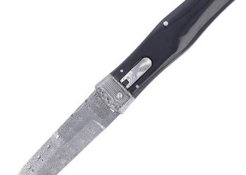 Nóż sprężynowy Mikov Predator Panther Buffalo Horn, Damascus PMC27 (241-DR-