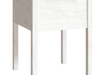 Donica ogrodowa biała 50x50x70 cm lite drewno sosnowe WM-810801