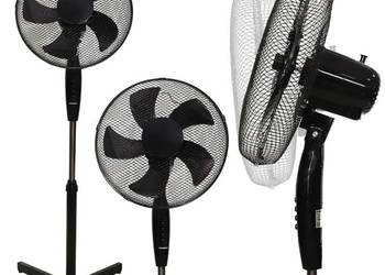 Wentylator podłogowy wiatrak stojący 45W 3 tryby pracy 5 łopatek czarny