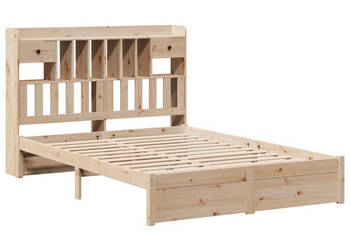 Łóżko z regałem bez materaca lite drewno sosnowe 140x200 cm WM-3322419