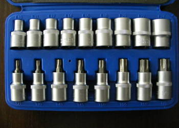 Klucze torx T27 do T 70 E10 do E 24 1/2 CALA nasadowe zewnętrne wewnętrzne