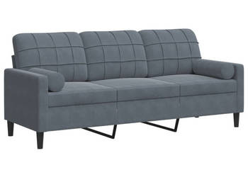 3-osobowa sofa z poduszkami ciemnoszara 180 cm aksamit WM-3278230