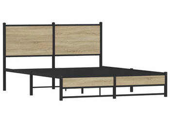 Łóżko Czarne Metalowe Rama Łóżka Metalowa Ze Stelażem 140x190 cm WM-4007886