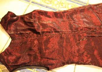 Długa, bordowo-czarna połyskująca suknia 38/40 M/L