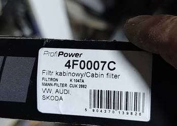 Filtr kabinowy audi a3 8l