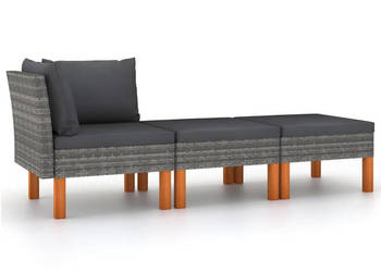 3-cz. zestaw wypoczynkowy do ogrodu rattan PE i eukaliptus WM-315760