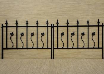 Płotek metalowy ogrodowy palisada 100 x 80 cm