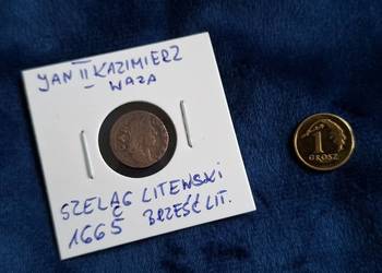 Szeląg litewski Jan II Kazimierz Waza - Brześć Litewski 1665