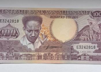 SURINAME-100 GULDEN-1986 r -CAŁY,ŁADNY