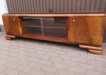 Komoda/ Szafka ART-DECO RTV 198 Orzech Niska Stara Antyk Po Renowacji.