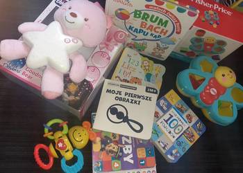 Zestaw klocki Fisher Price  ,miś Chicco,książeczki