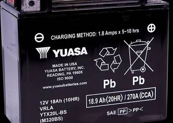 Akumulator 18,9Ah 270A motocyklowy YUASA YTX20L-BS AGM