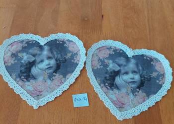 Naszywka Aplikacja  Shabby  schic.Serce Przydasie